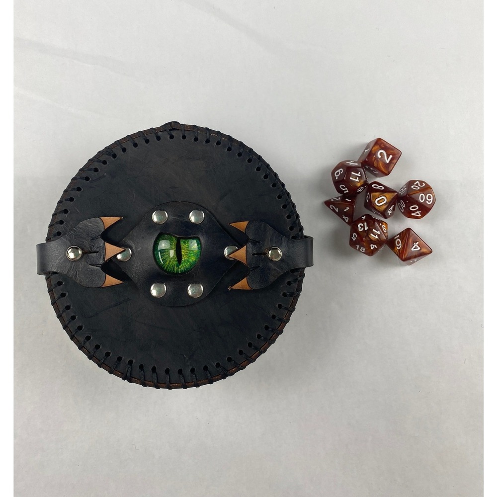 DaSueDragon Designs Dragon Eye Leather Die Holder Case + Die Dungeon and Dragon